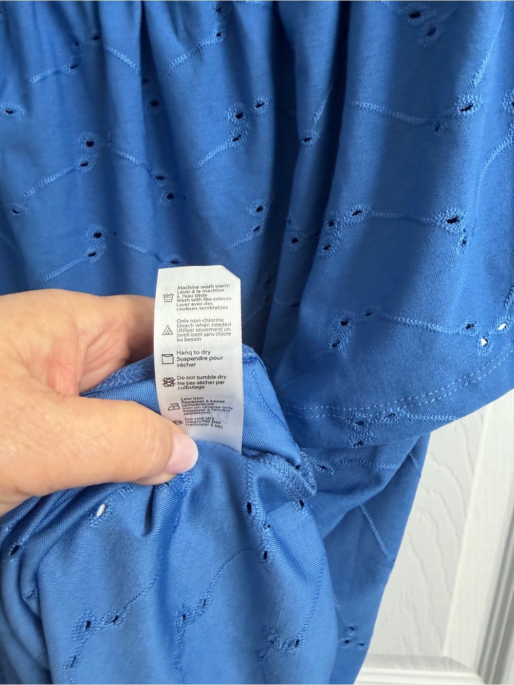 Women's Time Square Bright Blue Off-Shoulder Ruffle Tunic Top XL - Picture 5 of 8